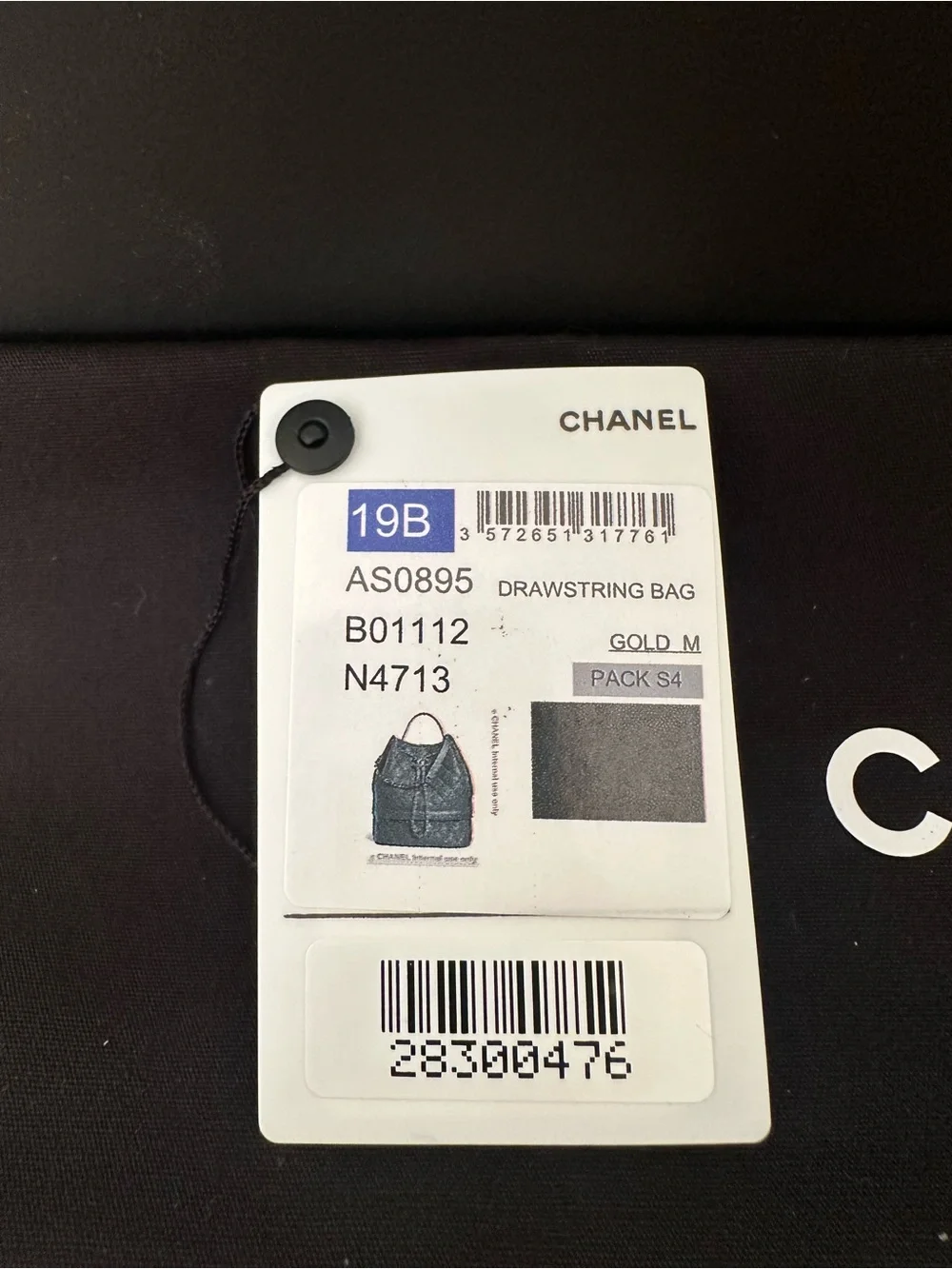 Chanel Navy Quilted Caviar Drawstring Bucket Bag- Gold Hardware/2019